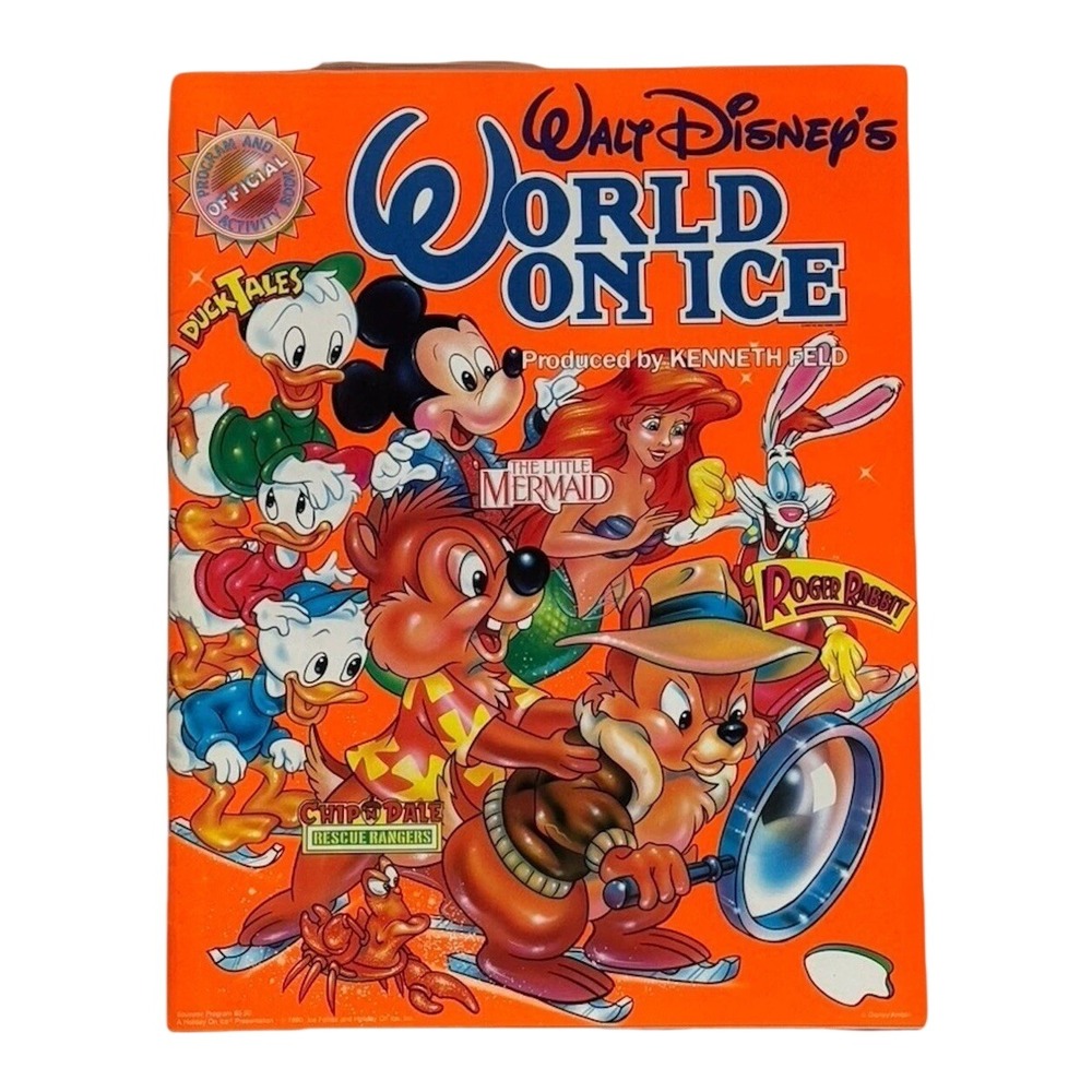 Disney World On Ice 1990 Souvenir Program Activity Book Vintage Stickers